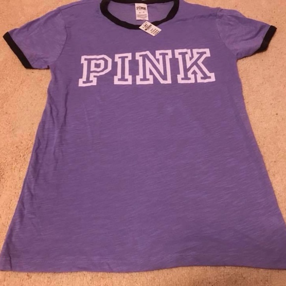 NWT Victoria's Secret PINK Ringer Crew Tee, XS - Picture 3 of 6